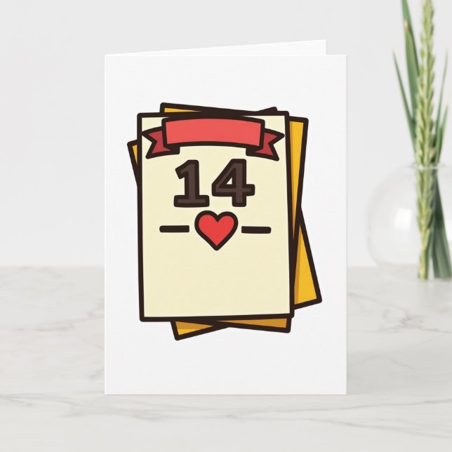 Cartão de Amor Sincero de Data 14 (Frente)