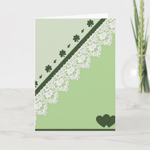 Cartão de Amor Trevo de Renda Verde