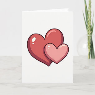Cartão de Amor Vermelho Dois Corações