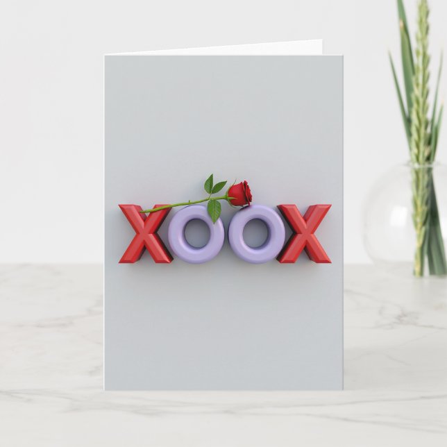 Cartão de Amor Xoxo Minimalista (Frente)