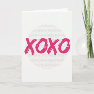 Cartão de Amor Xoxo Moderno
