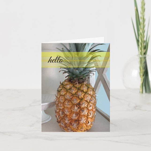 Cartão de Ananás Tropical (Frente)