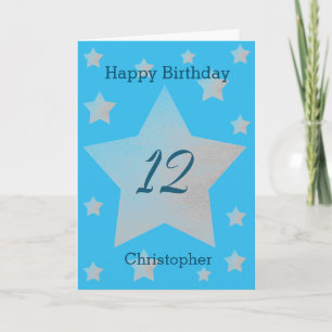 Cartão de Aniversário 12 Cinza de Azul