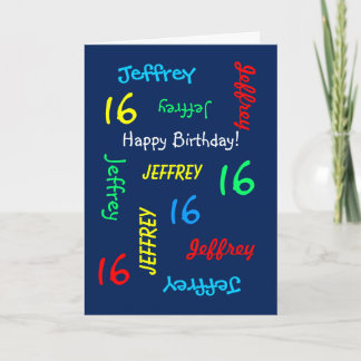 Cartão de aniversário 16 personalizado Qualquer no