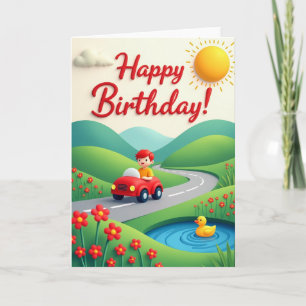 Cartão de Aniversário 3D Divertido