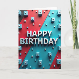 Cartão de Aniversário 3D Metálico