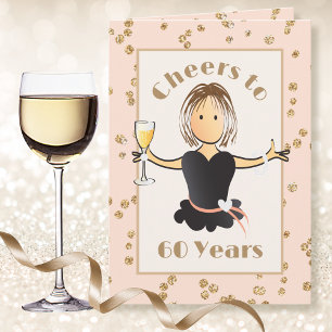 Cartão de aniversário 60 anos engraçado e clás