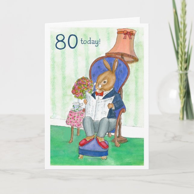 Cartão de Aniversário 80 - Sr. Rabbit (Frente)
