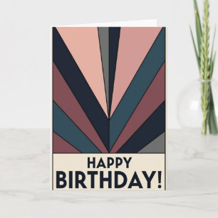 Cartão de Aniversário Abstrato em Forma de Leque