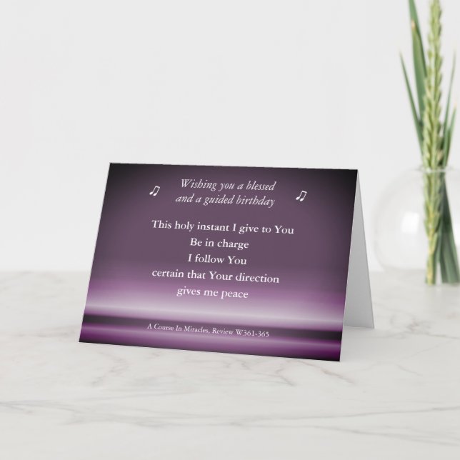 Cartão de Aniversário ACIM Este Santo Instante (Frente)