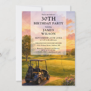 Cartão de Aniversário Adulto de Campo de Golfe em