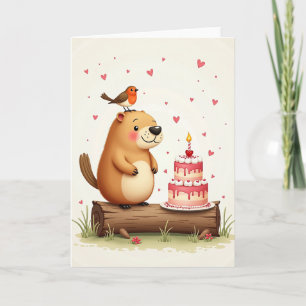 Cartão de Aniversário Alegre da Floresta