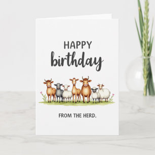 Cartão de Aniversário Alegre de Animal de Fazenda