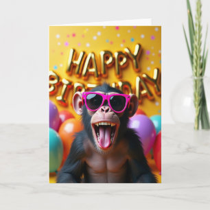 Cartão de Aniversário Alegre do Macaco