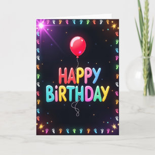 Cartão de Aniversário Alegre em 3D