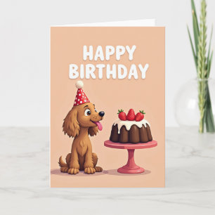 Cartão de Aniversário Alegre para Cachorro