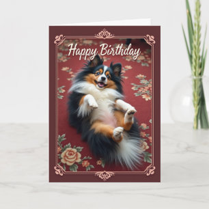 Cartão de Aniversário Alegre para Cachorro Fofinho