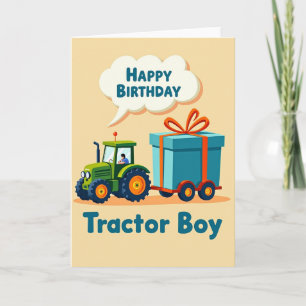 Cartão de Aniversário Alegre Trator