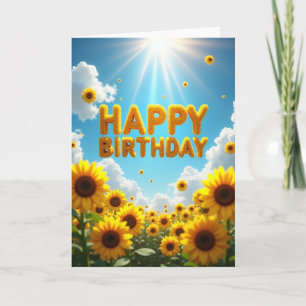 Cartão de Aniversário Alegres Flores