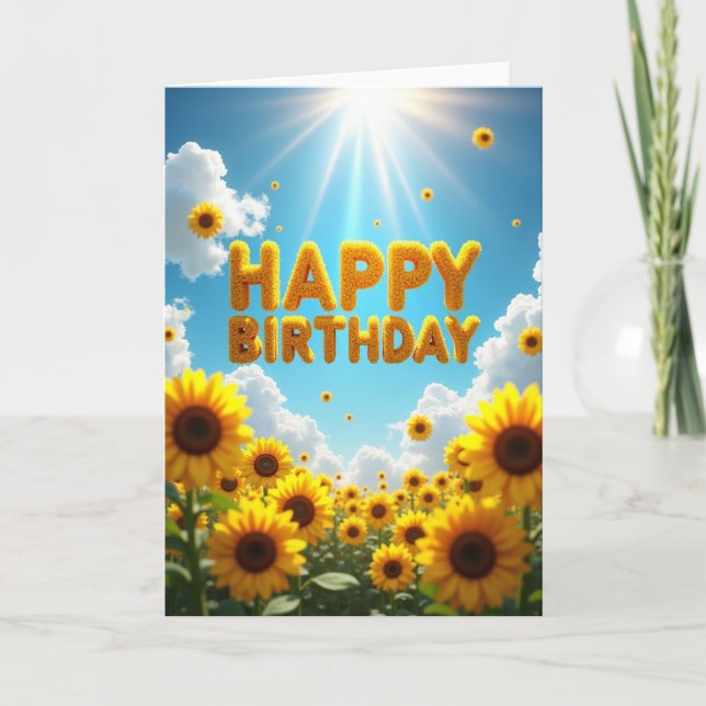 Cartão de Aniversário Alegres Flores (Frente)