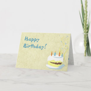 Cartão de aniversário amarelo