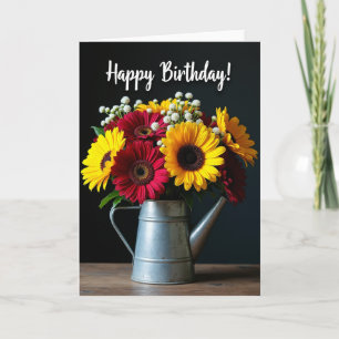 Cartão de Aniversário Amarelo Carmesim
