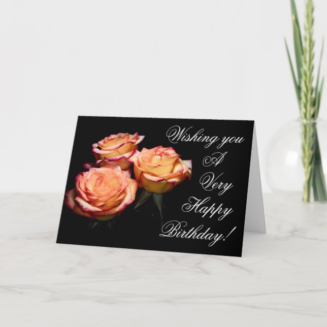 Cartão de aniversário amarelo e Rosa vermelha 1998 (Frente)