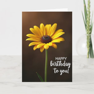 Cartão de Aniversário Amarelo Elegante