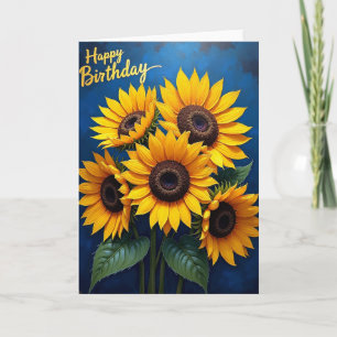 Cartão de Aniversário Amarelo Ensolarado