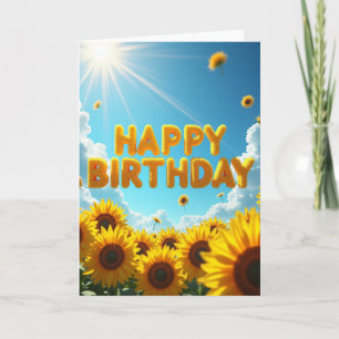 Cartão de Aniversário Amarelo Fofo