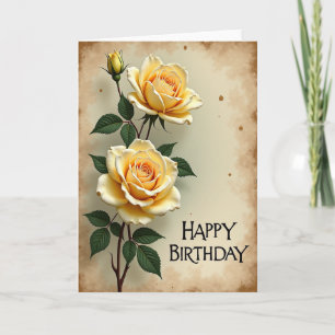 Cartão de Aniversário Amarelo Macio