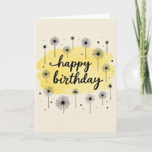 Cartão de Aniversário Amarelo Pintado