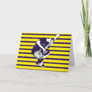 Cartão de Aniversário Amarelo Rockin