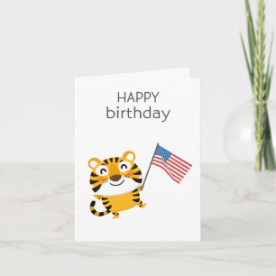 Cartão de Aniversário Americano - Parabéns