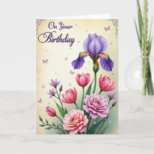 Cartão de Aniversário Amethyst Bloom