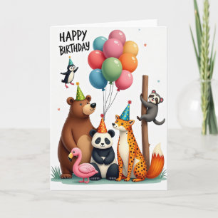 Cartão de Aniversário Amigos Balão