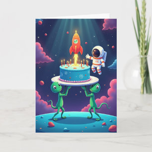 Cartão de Aniversário Amigos Cósmicos