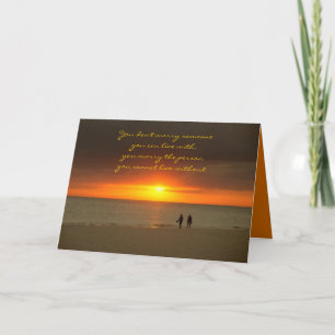 Cartão de aniversário Amor ao Pôr do Sol