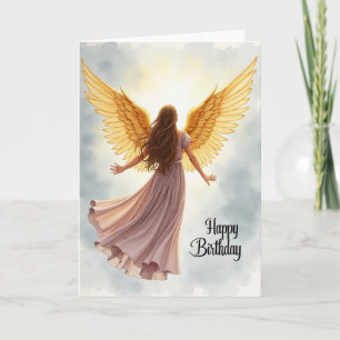 Cartão de Aniversário Angelical Alegre