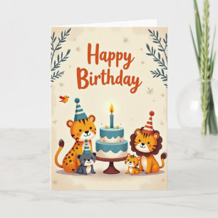 Cartão de Aniversário Animais da Floresta Capricho