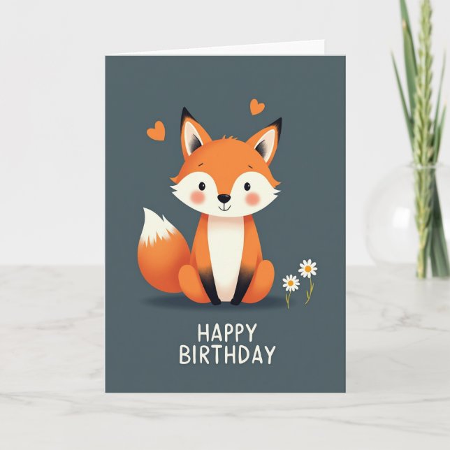 Cartão de Aniversário Animal Alegre (Frente)