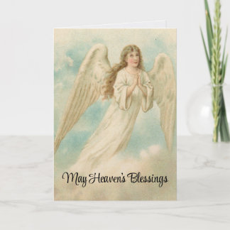 Cartão de Aniversário Anjo Orando Vintage