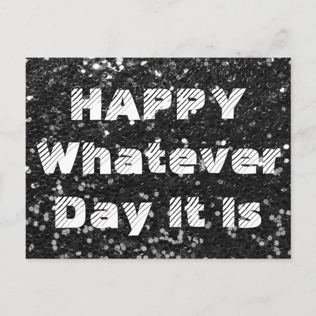 Cartão de Aniversário Anti-Aniversário com Brilho  (Frente)