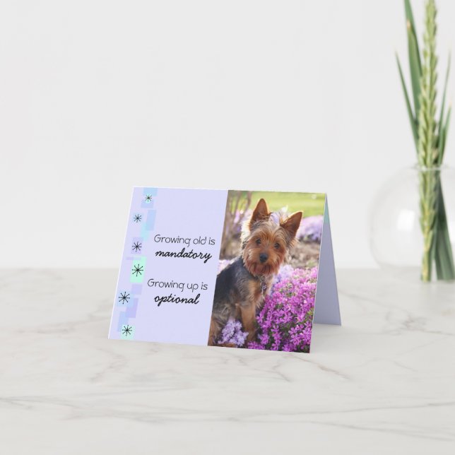 Cartão de Aniversário Antigo e Crescente Personali (Frente)