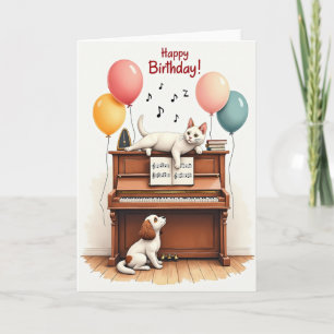 Cartão de Aniversário ao Piano