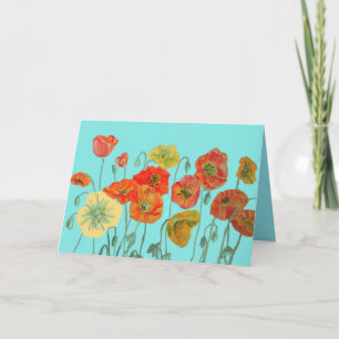 Cartão de aniversário aquarela de Papoula Desbotad