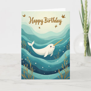 Cartão de Aniversário Aquático Sereno