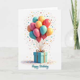 Cartão de Aniversário Arco Dourado Alegre