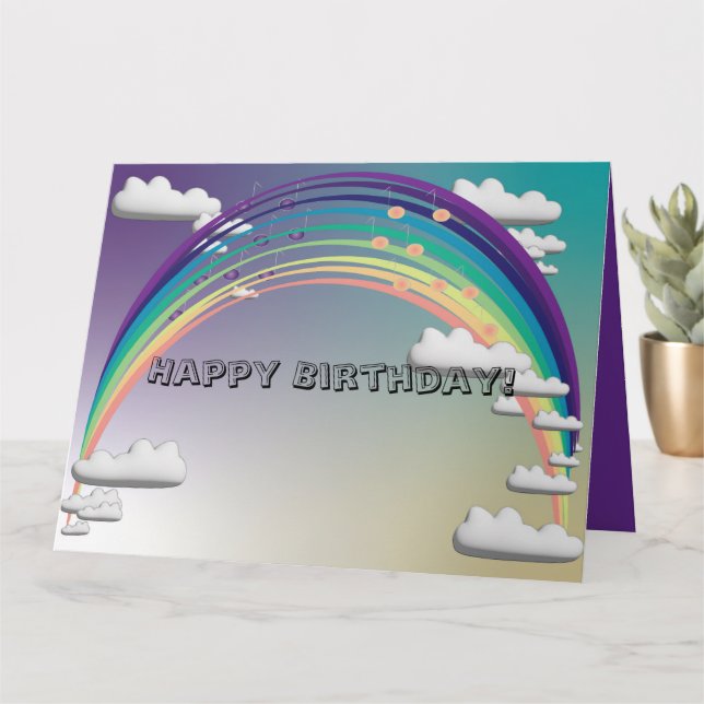 Cartão de Aniversário Arco-íris (Planta pequena)