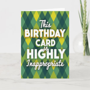 Cartão de Aniversário Argyle Divertido